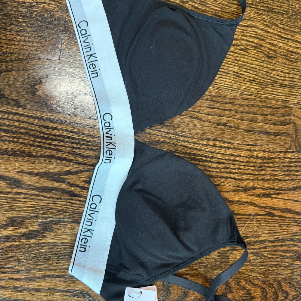 Calvin Klein Black and Gray Bralette